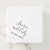 白モダンと黒のスクリプトメッセージカード フェイバータグ (インサイチュ)