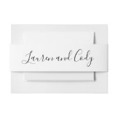 白モダンと黒のスクリプト 招待状ベリーバンド (正面例)