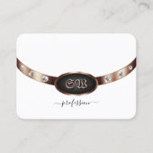 白モダンと黒のバラ金ゴールドモノグラムダイヤモンド 名刺 (正面)