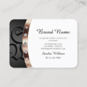 白モダンと黒のバラ金ゴールドモノグラムダイヤモンド 名刺 (裏面)