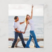 白モダンと黒のフォト結婚式招待状QR チラシ (裏面)