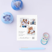 白モダンと黒のフォト結婚式招待状QR チラシ (シングル)