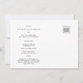 白モダンと黒のフォト結婚式招待状QR 招待状 (裏面)