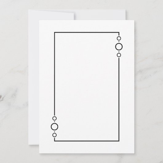 白モダンと黒のフレーム婚約パーティ 招待状 (裏面)
