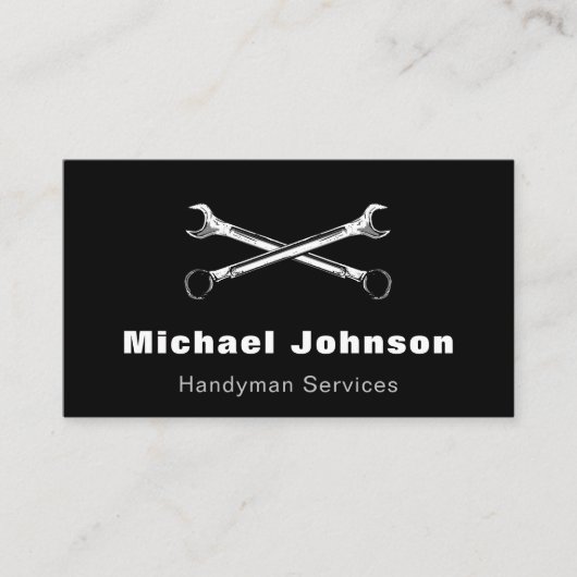 白モダンと黒のミニマリスト 名刺 (正面)