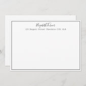 白モダンと黒のメ縁どモ ノートカード (正面/裏面)