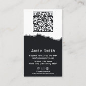 白モダンと黒の写真の名刺 名刺 (裏面)