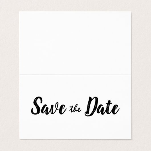 白モダンと黒の写真日付カードを保存 名刺 (外部フラット)