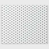 白モダンと黒の可愛い雪がクリスマスを飾る ラッピングペーパー (フラット)