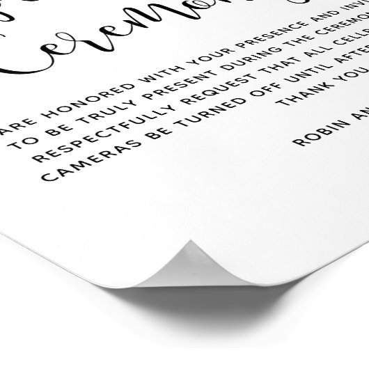 白モダンと黒の差し込み式の標識 ポスター (角)