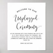 白モダンと黒の差し込み式の標識 ポスター (正面)