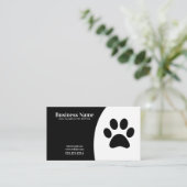 白モダンと黒の手跡犬歩く 名刺 (スタンド正面)