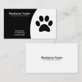 白モダンと黒の手跡犬歩く 名刺 (正面/裏面)