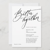 白モダンと黒の習字 招待状 (正面)