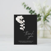 白モダンと黒の蘭の花結婚の サンキューカード (スタンド正面)