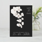 白モダンと黒の蘭の花結婚の セーブザデート (スタンド正面)