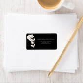 白モダンと黒の蘭の花結婚の ラベル (インサイチュ)