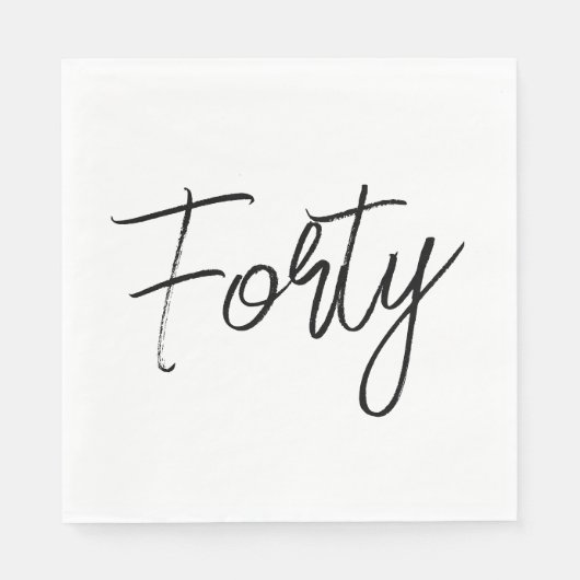 白モダンと黒の誕生日パーティー スタンダードランチョンナプキン (正面)