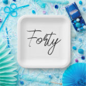 白モダンと黒の誕生日パーティー ペーパープレート (パーティー)