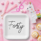 白モダンと黒の誕生日パーティー ペーパープレート (パーティー)