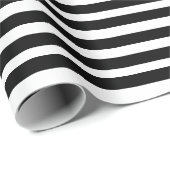 白モダンと黒の誕生日パーティー ラッピングペーパー (ロールコーナー)