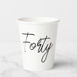 白モダンと黒の誕生日パーティー 紙コップ