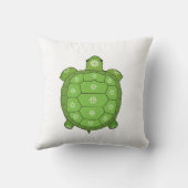 白モダンに芸術的緑の亀 クッション (裏面)