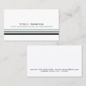 白モダンに3行の細い線がある名刺 名刺 (正面/裏面)