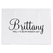 白モダンのブパーソナライズされたライデメイド提案 ラージペーパーバッグ (正面)