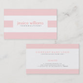 白モダンの上にペイストライプルピンク 名刺 (正面/裏面)