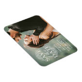 白モダンの渦 |カスタム写真保存日 マグネット (右側)