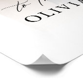 白モダンの結婚フォトウェルカムサイン ポスター (角)