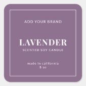 白モダンの縁ど編集可能カラー製品ラベル スクエアシール (正面)