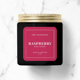 白モダンの縁ど編集可能カラー製品ラベル スクエアシール