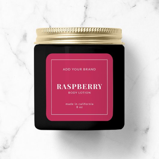 白モダンの縁ど編集可能カラー製品ラベル スクエアシール