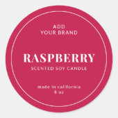 白モダンの縁ど編集可能カラー製品ラベル ラウンドシール (正面)