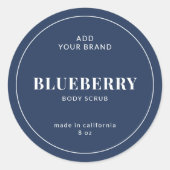 白モダンの縁ど編集可能カラー製品ラベル ラウンドシール (正面)