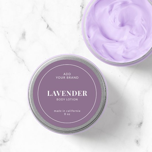 白モダンの縁ど編集可能カラー製品ラベル ラウンドシール