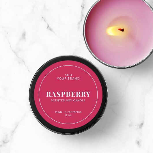 白モダンの縁ど編集可能カラー製品ラベル ラウンドシール