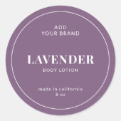 白モダンの縁ど編集可能カラー製品ラベル ラウンドシール (正面)