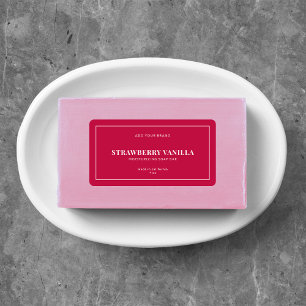 白モダンの縁ど編集可能カラー製品ラベル ラベル