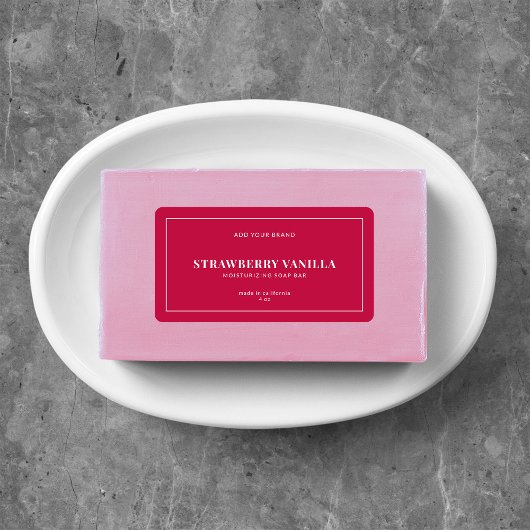 白モダンの縁ど編集可能カラー製品ラベル ラベル