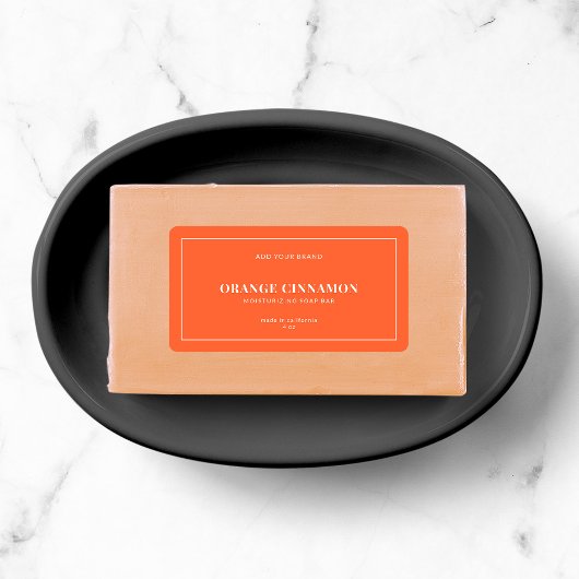 白モダンの縁ど編集可能カラー製品ラベル ラベル