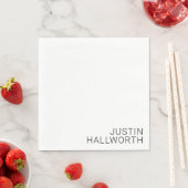 白モダンの黒名 スタンダードランチョンナプキン (インサイチュ)