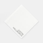 白モダンの黒名 スタンダードランチョンナプキン (角)