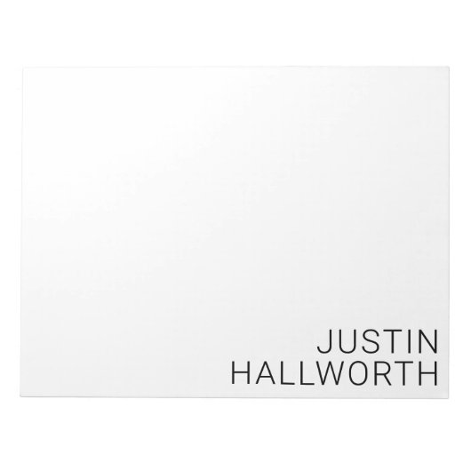 白モダンの黒名 ノートパッド (正面)