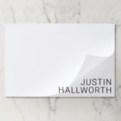 白モダンの黒名 ペーパーパッド (折り畳み)