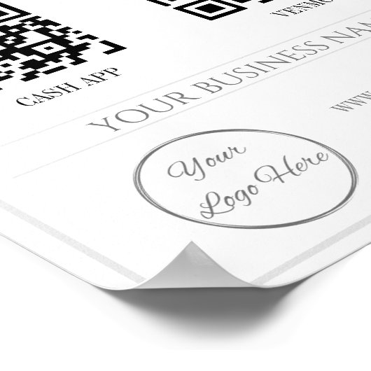 白モダンの2つのQRコー企業のドスキャン ポスター (角)