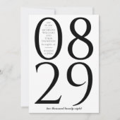 白モダンはっきりしたの大きな日付日付を保存 セーブザデート (正面)