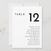 白モダンはっきりしたぶら下がった席チャートカード (正面)